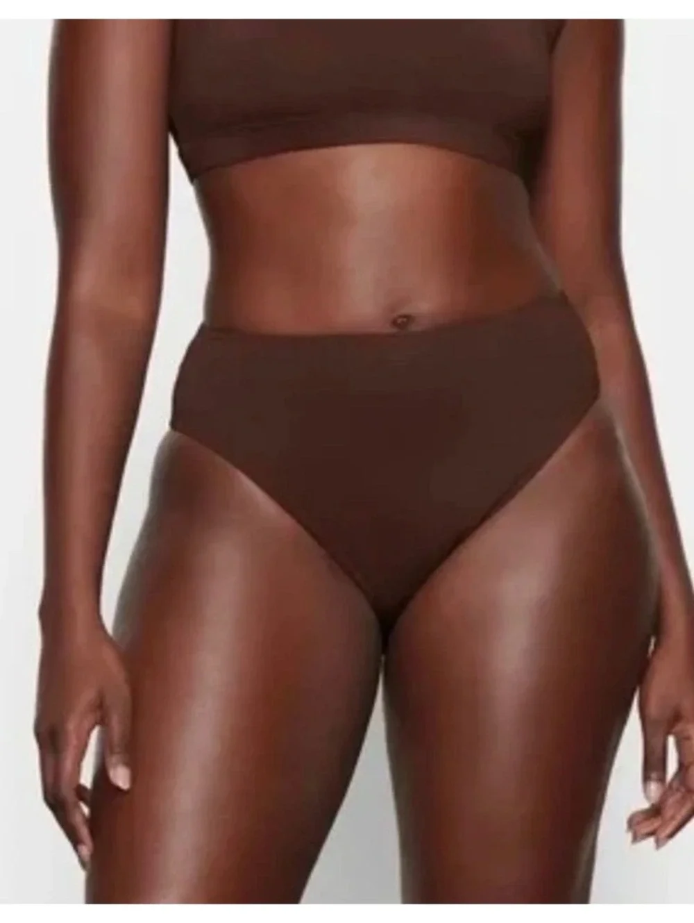 Skims Recycled Swim Mid Waist Bottom Color Cocoa Size Small